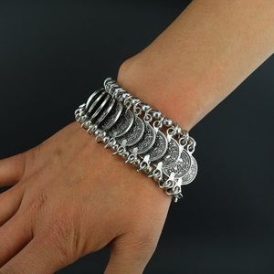 Silver Bohemian Coin Bracelet.